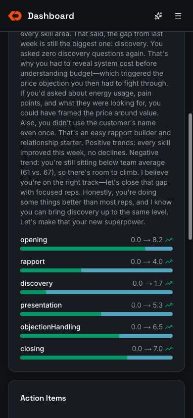 KnockDesk mobile coaching digest for field reps