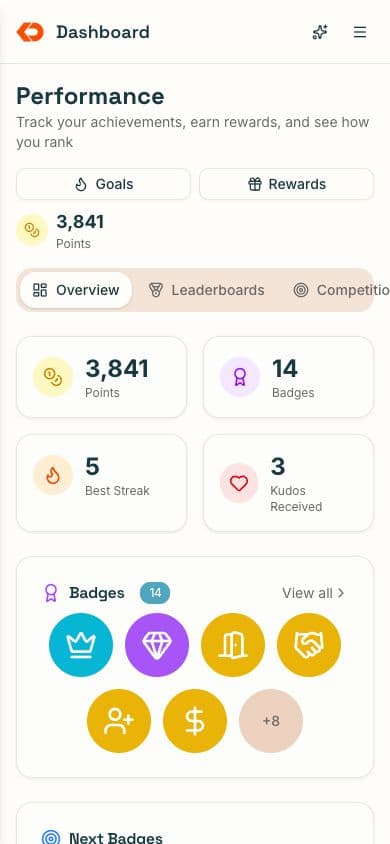 KnockDesk mobile goals, rewards, and performance for field reps